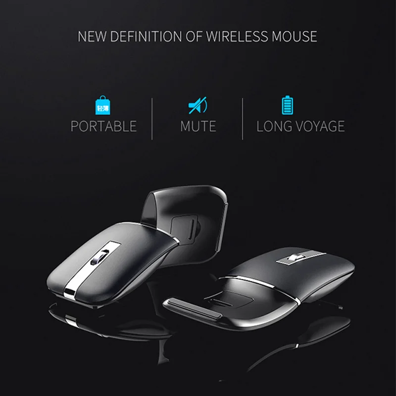 Rotatable Ultra-thin Wireless Mouse Rechargeable Bluetooth Silent Ergonomic Computer For Mac Tablet Macbook Laptop Gaming Office