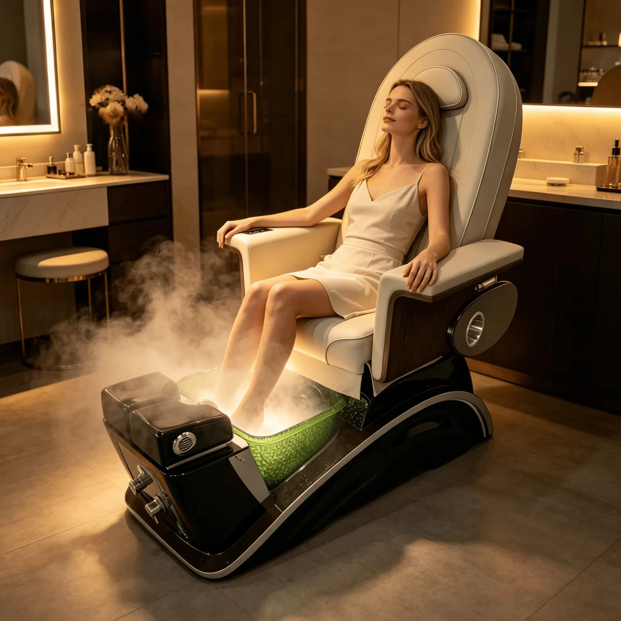High End Luxury Spa Massage Chair  Beauty Salon Pedicure Chair Reclinable Foot Nail Chair Manicure Pedicure