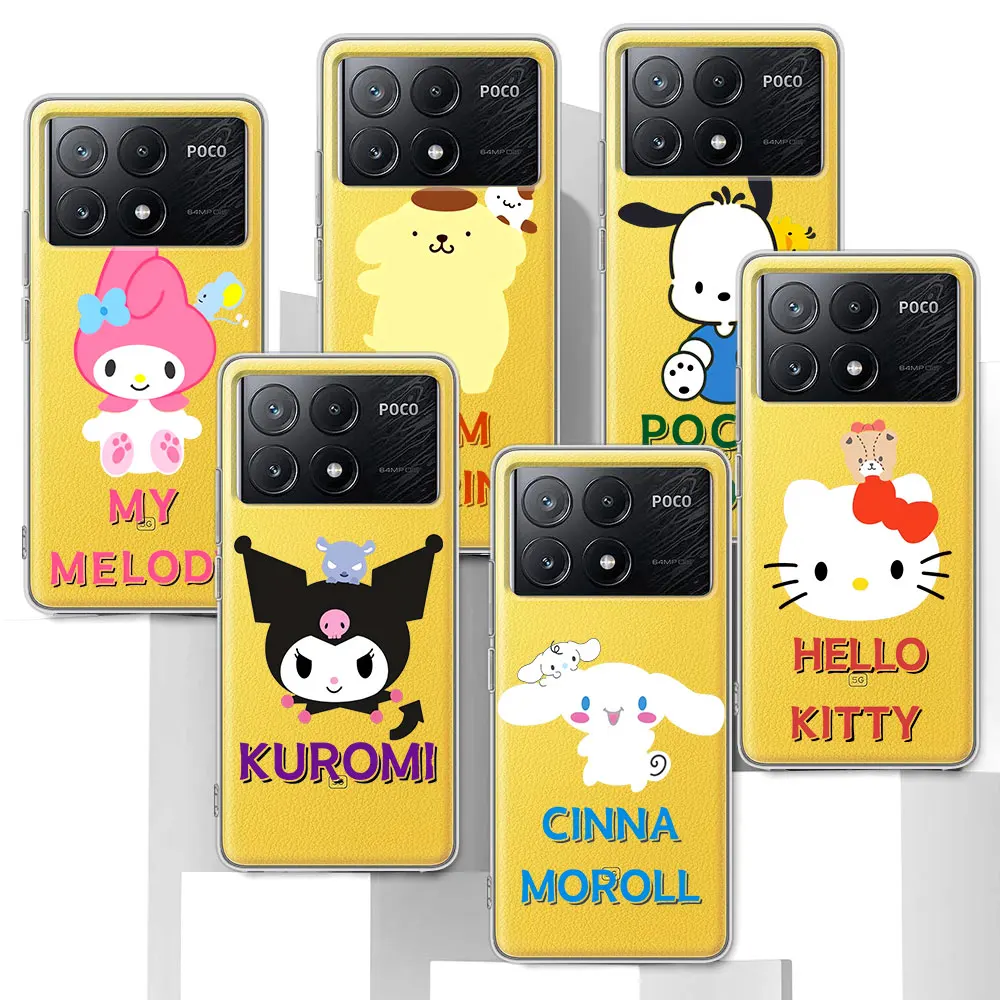 Cartoon Kuromi Case for Xiaomi Poco X6 M3 X4 X5 F3 X3 NFC F4 GT M5 M5s Pocophone F1 F5 M4 F2 Pro TPU Transparent Phone Cover