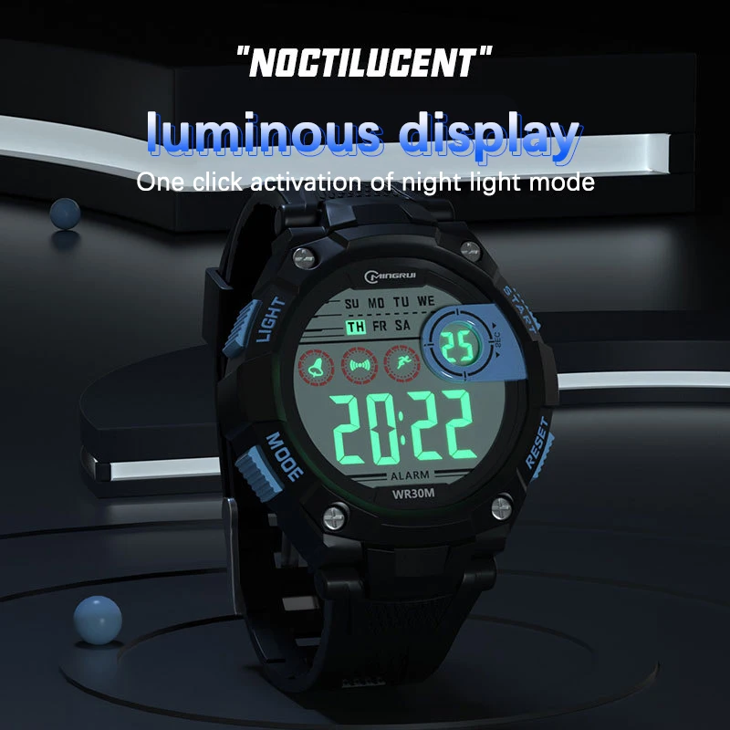 UTHAI CE148 New student electronic watch, junior high school boys' watch, waterproof and anti drop sports luminous watch