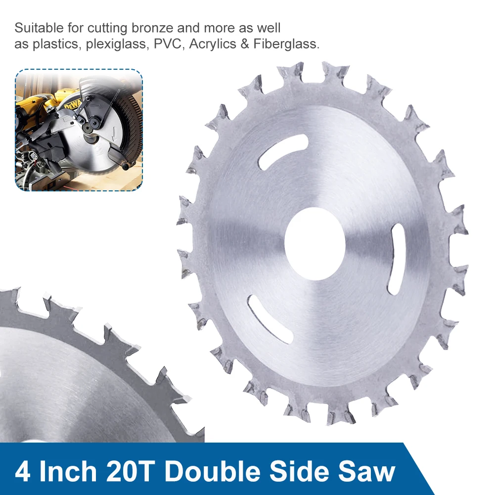 

Double Side Saw Blade 110mm Alloy Circular Wood Cutting Disc For Wood Plastic PVC Woodworking Cutting Blade 4 Inch 20T