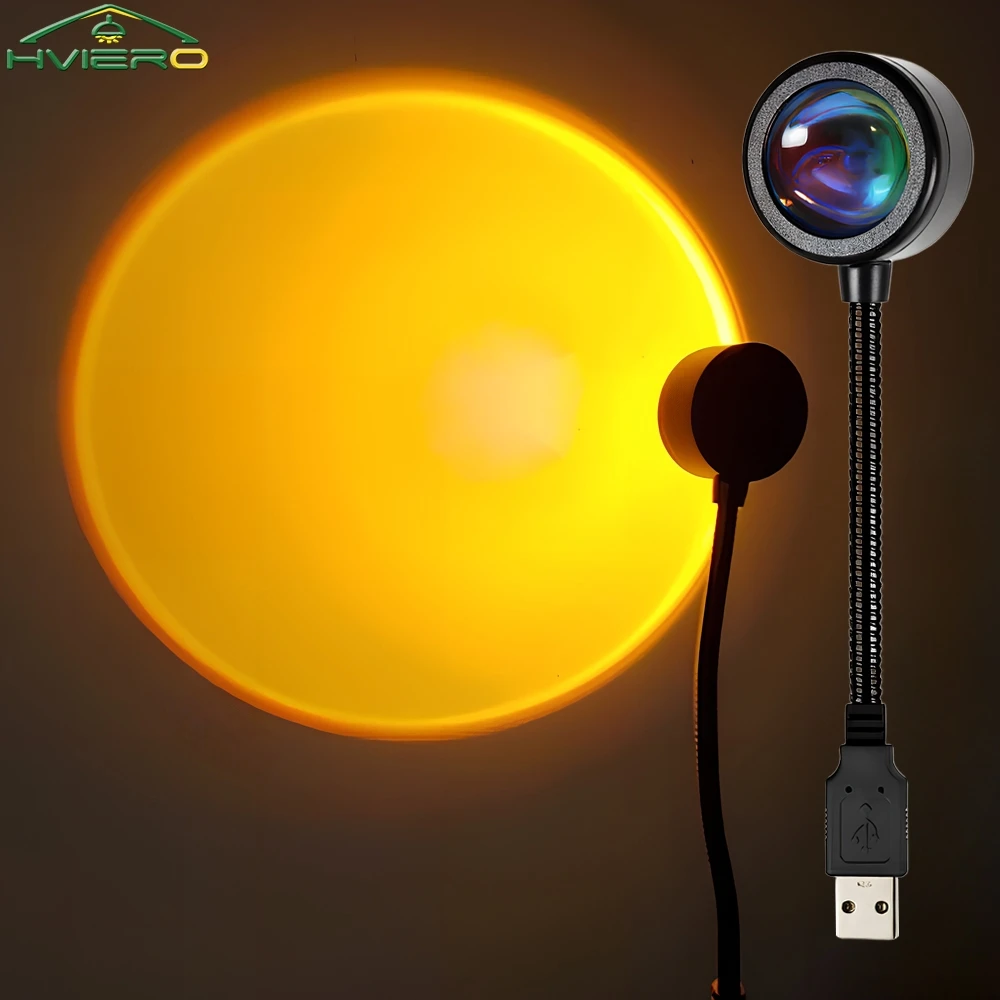 

Usb Sunset Lamp Colorful Gradient Led Home Background Decoration Photography Mood Lights Flexible Decorative Atmosphere Lamps