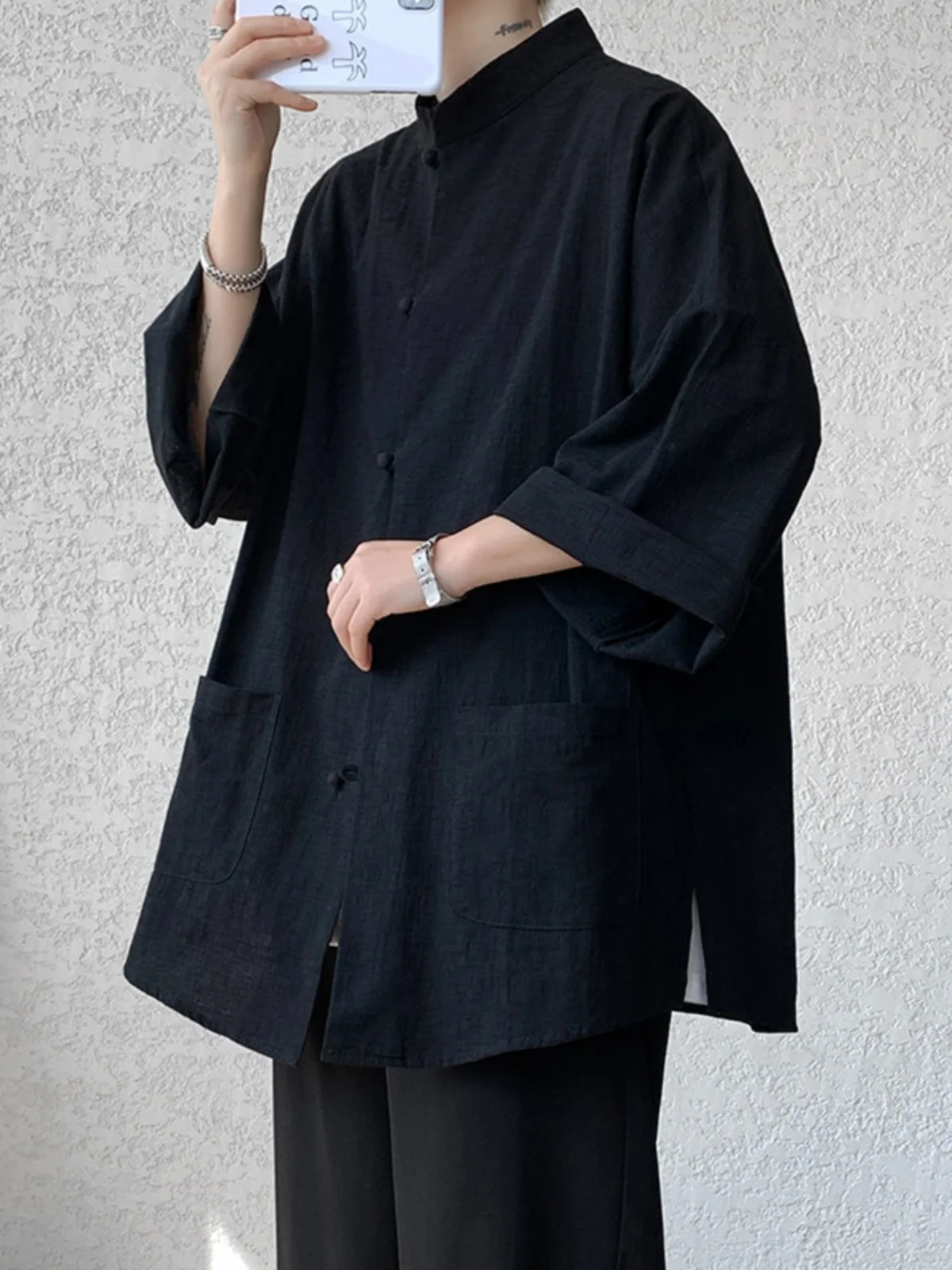 

Bla Хлопок и лен ort Sve irt Мужской новый китайский летний повседневный костюм Haome большого размера Тан Хлопок и лен irt