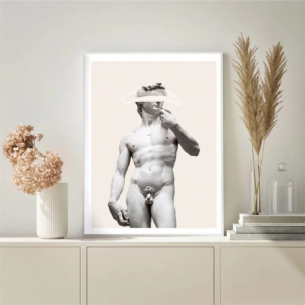 David Statue Poster Sculpture Rome Statue Art Canvas Print Painting Greek Mythology Art Picture Aesthetic Room Decor Living Room