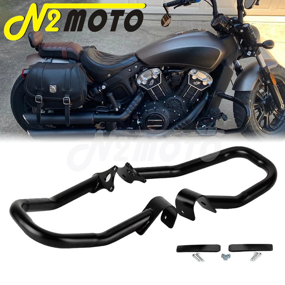 

Black Chrome Motorcycle Highway Engine Guard Bumper Crash Bar For Indian Scout Bobber Twenty Sixty ABS 100th Anniversary 2015-21