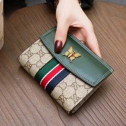 New High Quality Leather Wallet Black Pink Women's Brand Long Small Short Multi-Card-Slot Cowhide Simple All-Match