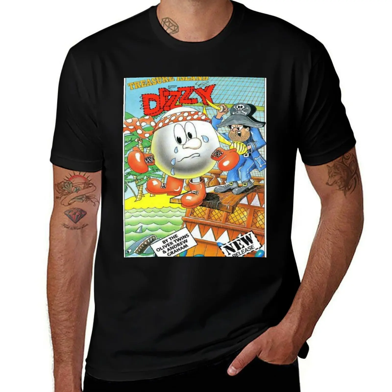 ZX Spectrum Treasure Island Dizzy T-Shirt Large Size Basic Casual T-Shirt
