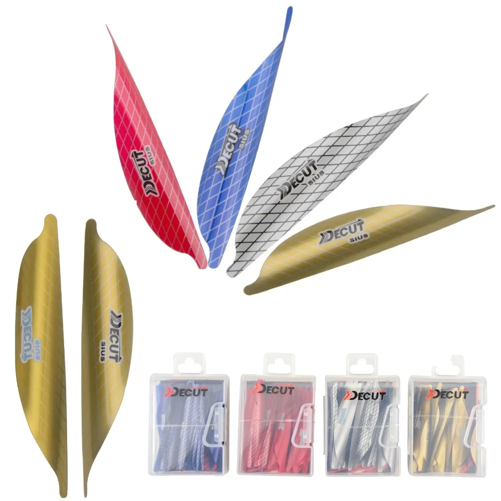 

50pcs 1.56/1.75/2inch Spiral Feathers Carbon Aluminum Arrow Spin Vanes Rotary Fletches Bow and Arrow Archery Hunting Shooting