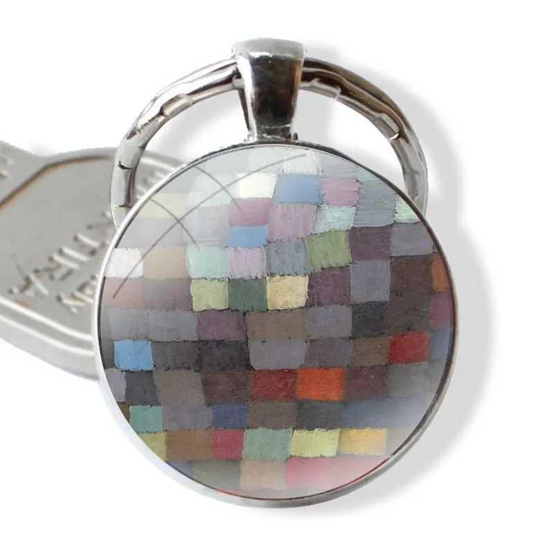 Paul Klee Keychain Handmade Glass Cabochon Key Ring Holder Pendant Key Chains