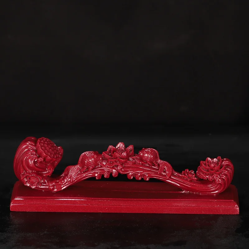 Cinnabar Ruyi Handheld Furnace Purple Gold Living Room Entrance Office Ornament Home Temple Wealth Gift Decoration