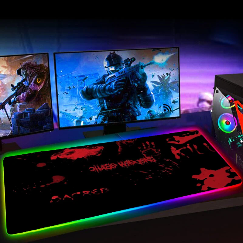 Imagem -05 - Rgb Bloody Mousepad 60x30 Computador Gaming Accessiores Mouse Pad Anime Xxl 40x90 Mause Almofada Led Retroiluminado Tapete Teclado Mausepad