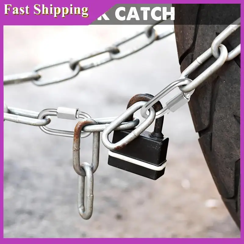 

ABRI-100 Pcs Quick Chain Link Heavy Duty Quick D Shape Link Connector Link For Chains Hammock Gym Outdoor Traveling Equipment Du