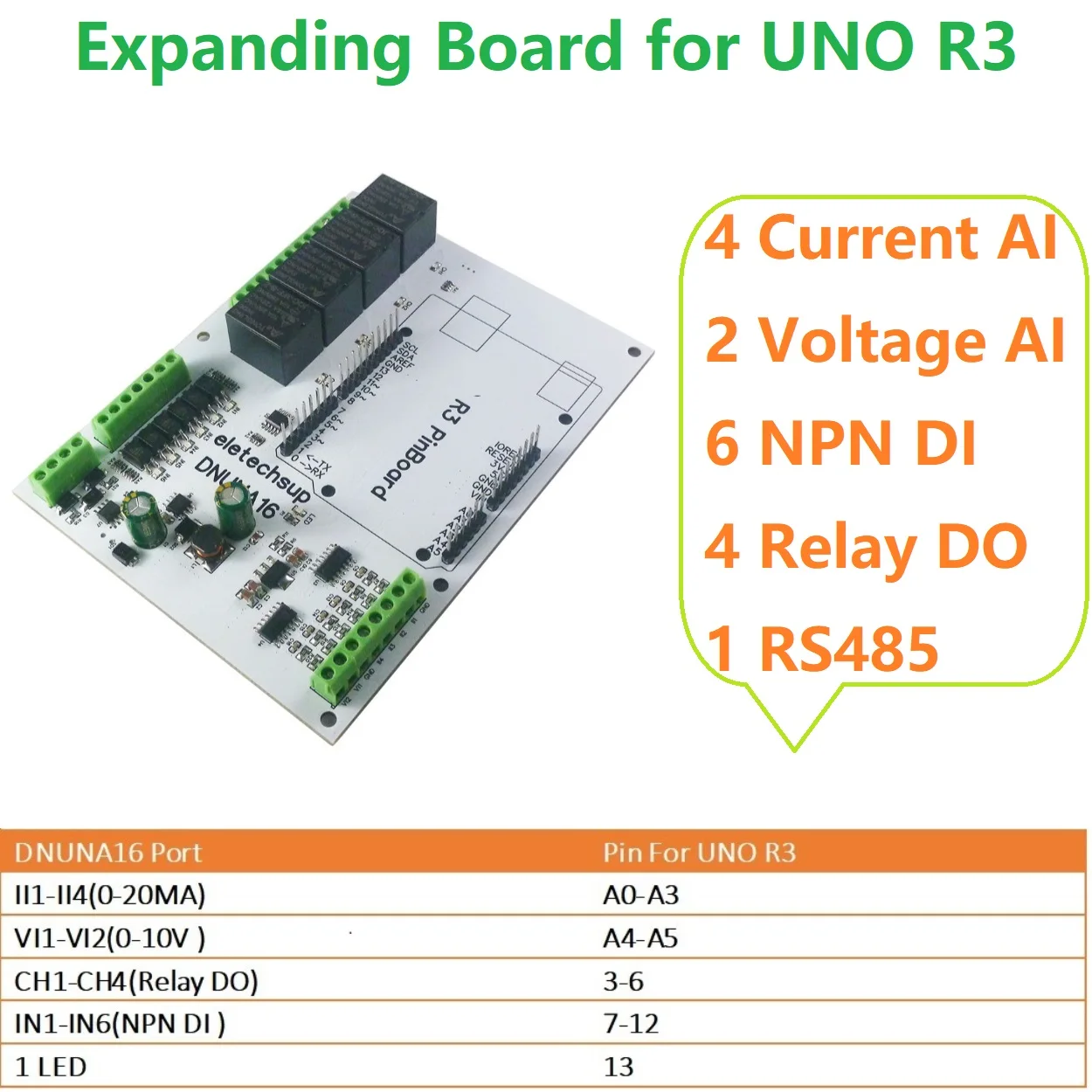 

Плата расширения DC 7-30В для Arduino UNO R3, PLC, RS485, удаленный ввод/вывод, DIY