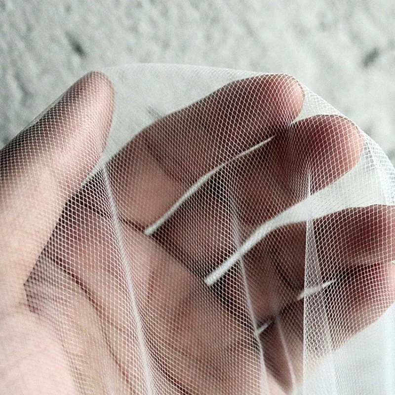 Ultra-transparent elastic supple designer mesh fabric diy wedding dress perspective dress fabric