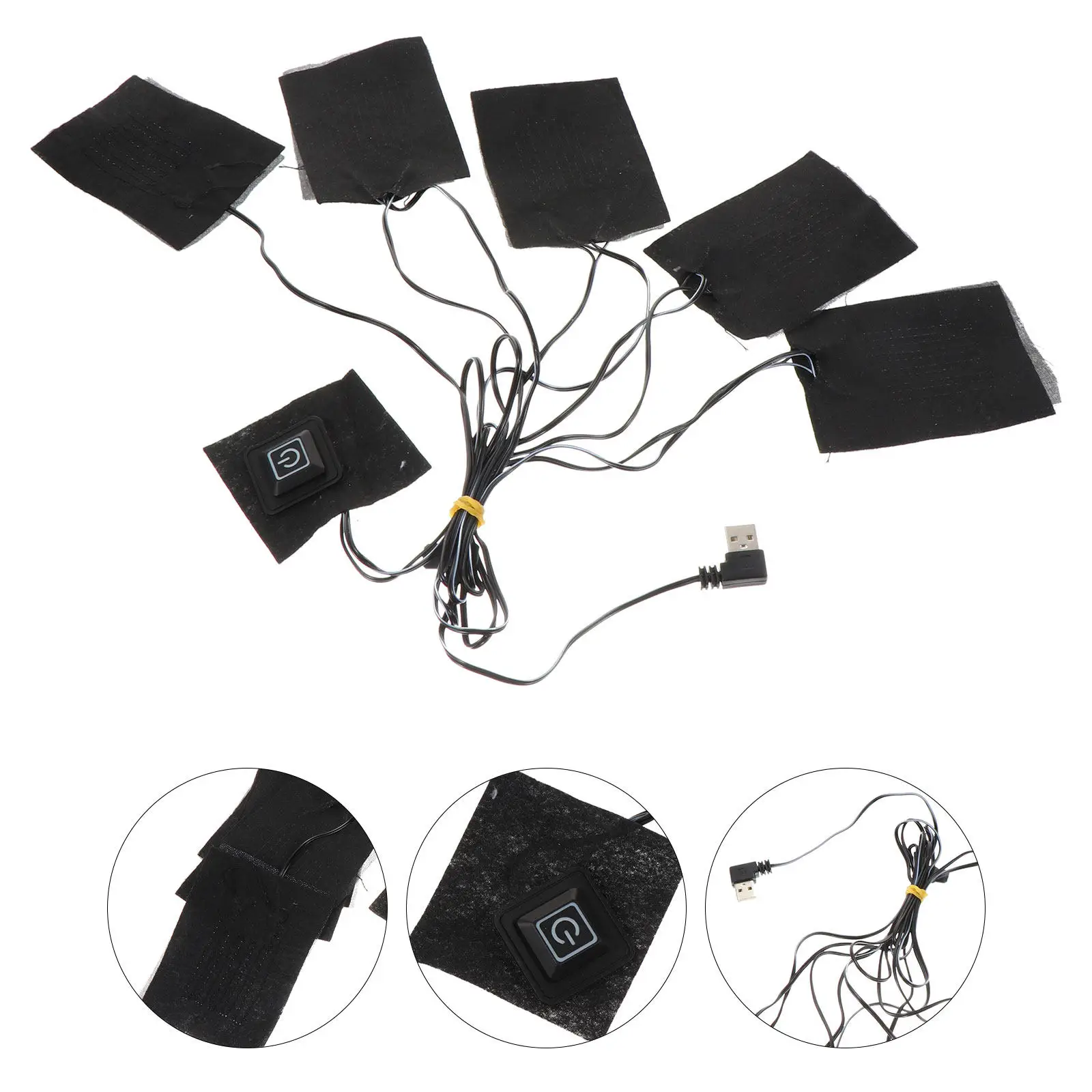 

1 pc Electric Heated Mat Carbon Fiber Heating Pad For Clothing Portable Fast Heating Wearable Warm Band Waterproof