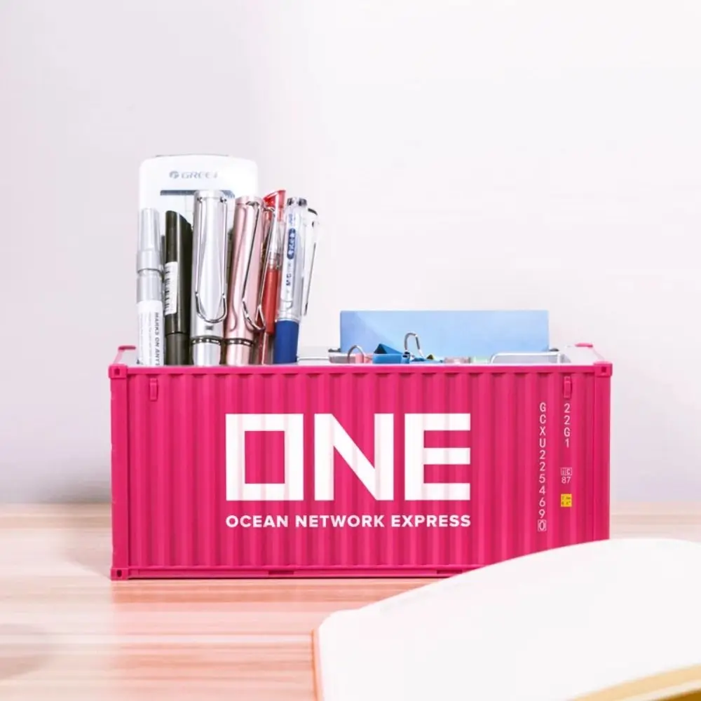 

Ornaments 1:30 Shipping Container Pen Holder Business Card Organizer Desktop Stationery Storage Box Creative Decorative