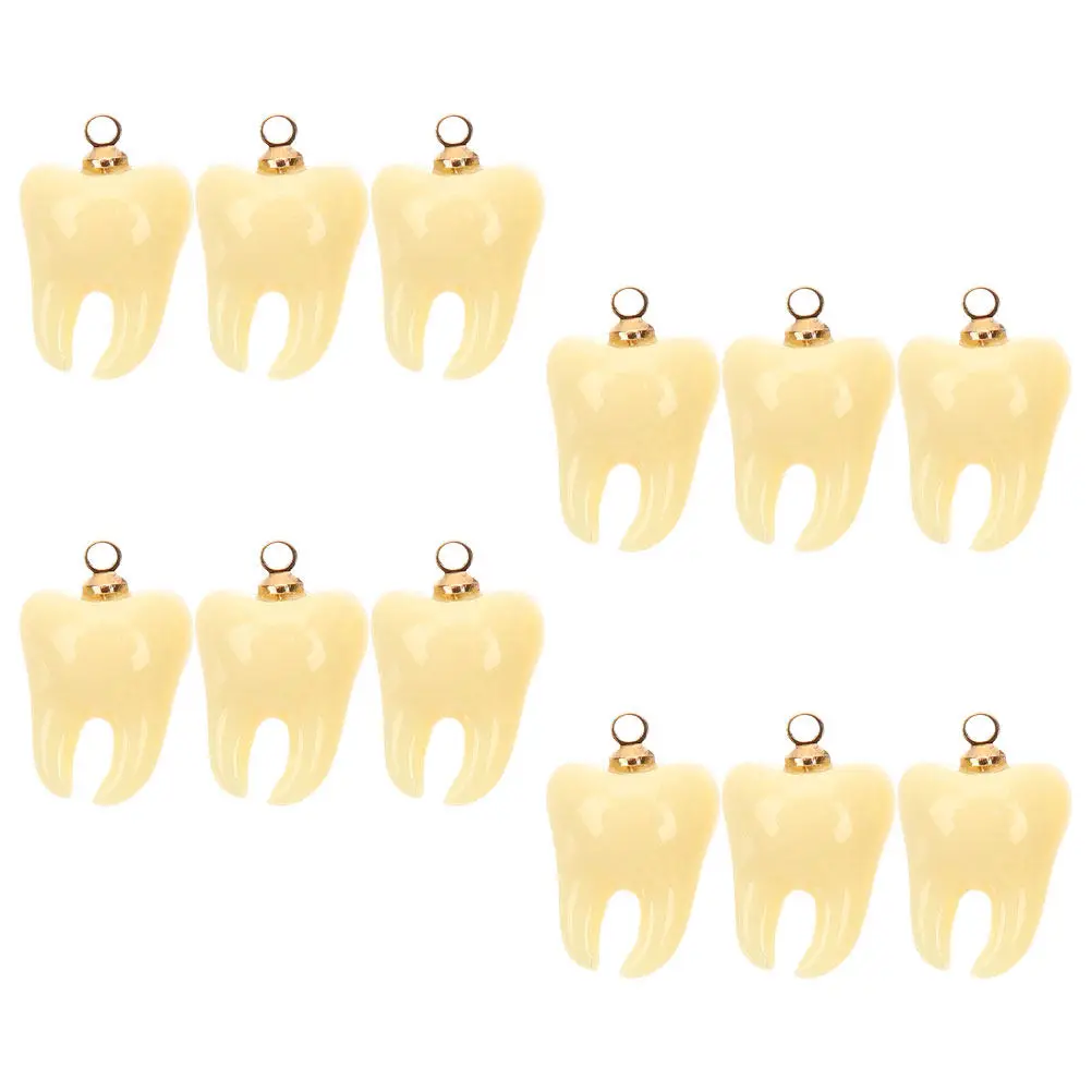 

12 шт. легких подвесок в виде зубов из смолы, милые миниатюрные шармы-зубки для изготовления украшений своими руками: ожерелий, браслетов, серег, брелоков