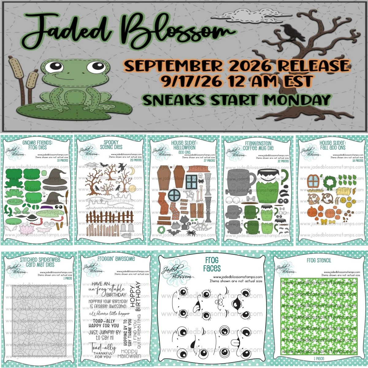 Spooky Season Frog Metal Cutting Dies Clear Stamps Stencil For DIY Scrapbook Diary Decoration Embossing September 2026 New