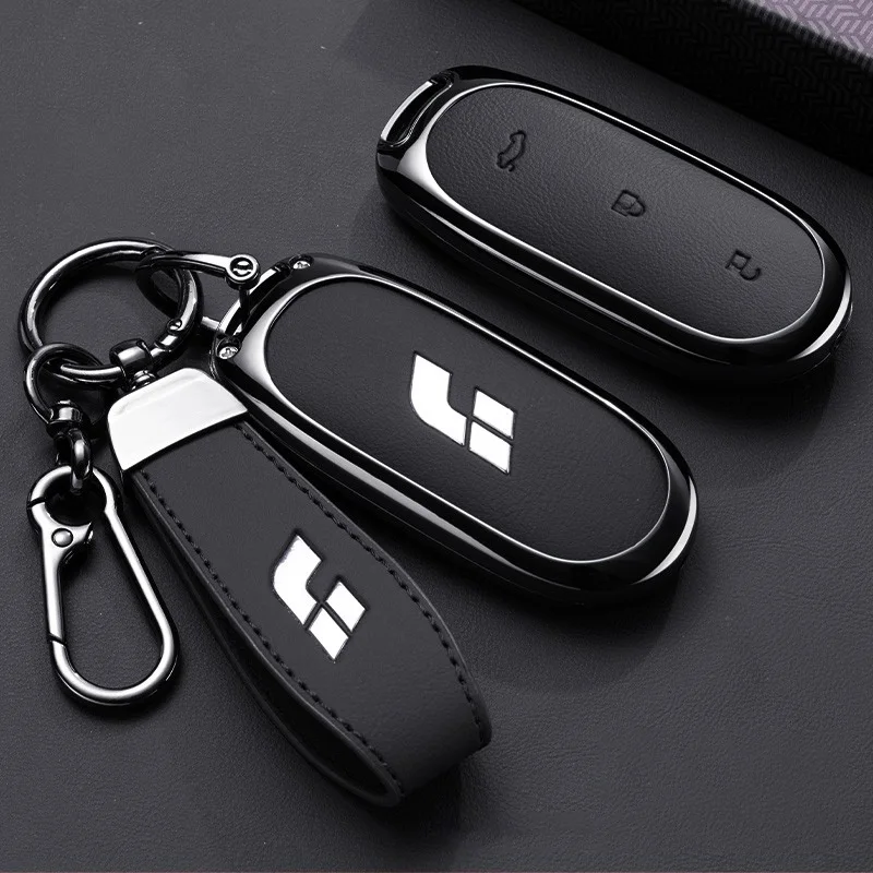 Zinc Alloy Car Key Case for Lixiang L7 Accessories Li 7 Keychain Remote Protection Cover Shell Housing Ring Holder Fob