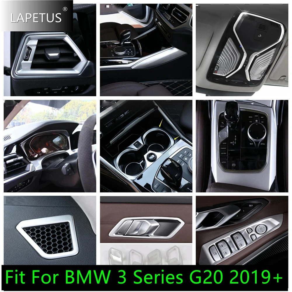 

Matte Auto Gear Shift Box / Door Handle Bowl / Window Glass Lift Decor Cover Trim Accessories For BMW 3 Series G20 2019 - 2024