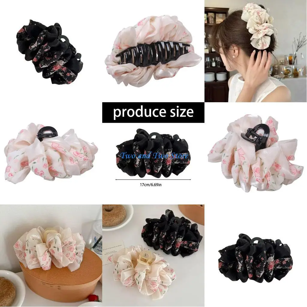 

HX6F Lightweight Floral Hair Clip For Girls Women Stylish Ponytail Holder Decoration