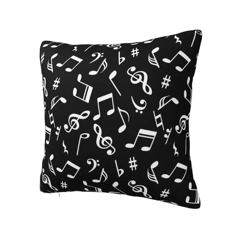 Music Festival Musical Note Throw Pillow Case 40*40cm for Sofa Cushion Cover Soft Polyester Pillowcase Double-sided Printing