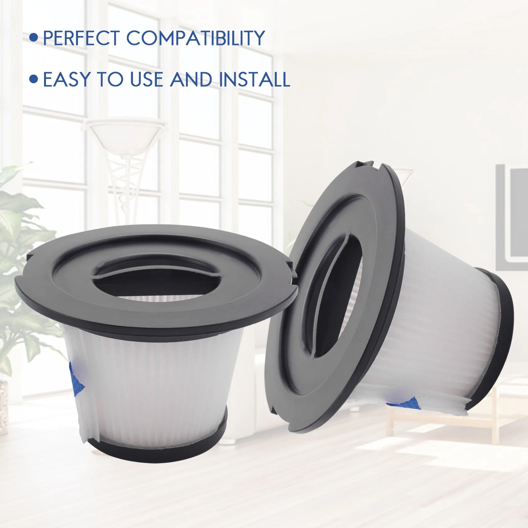 

A18Z 4 Packs of Replaceable HEPA Filters, Suitable for MOOSOO K17 Cordless Vacuum Cleaner (4 HEPA Filters and 4 Filters)