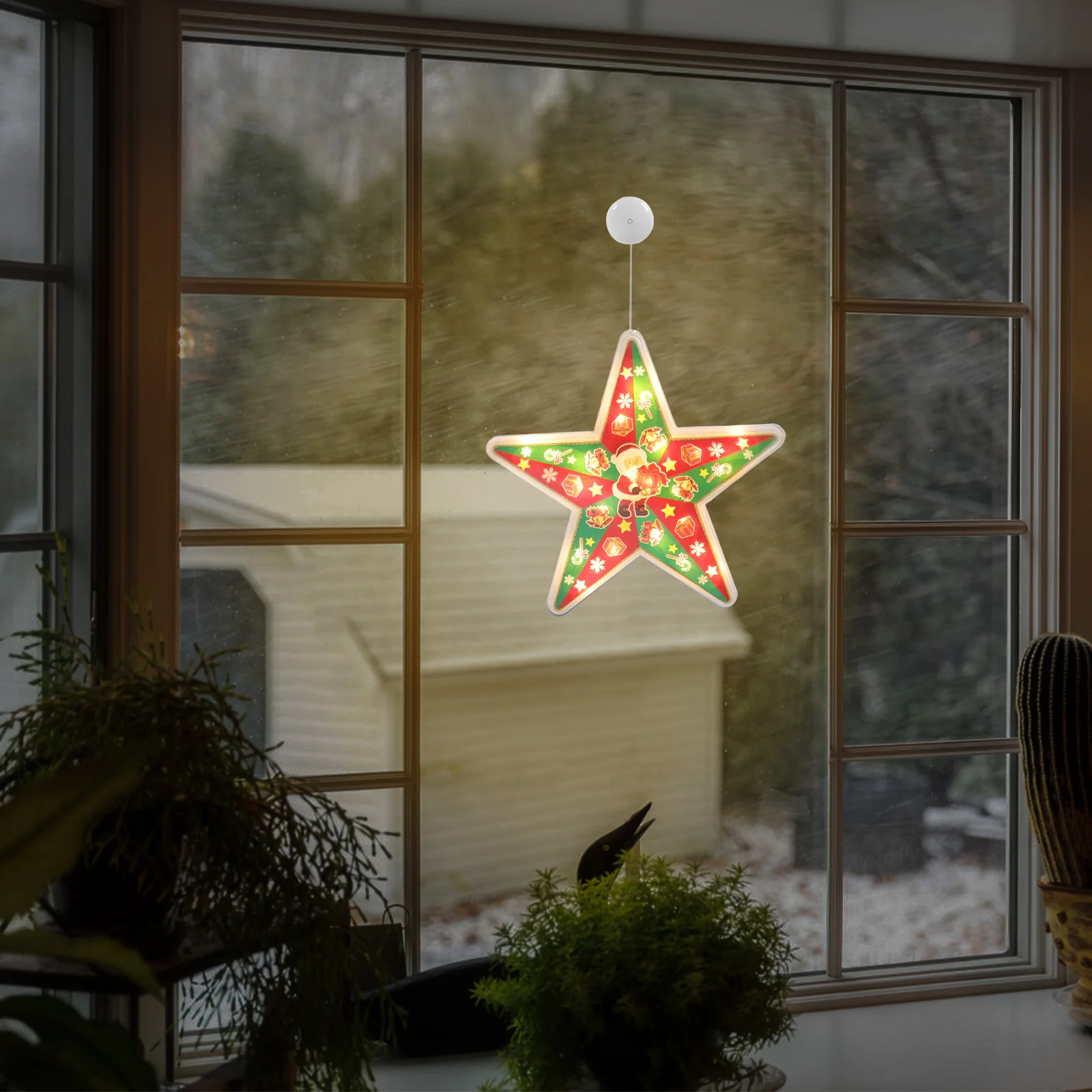 

Christmas Suction Decorative LED Tree Showcase Decor Lamp Lamps for Home Hotel Mall Office Party Showcase DIY Xmas Holiday