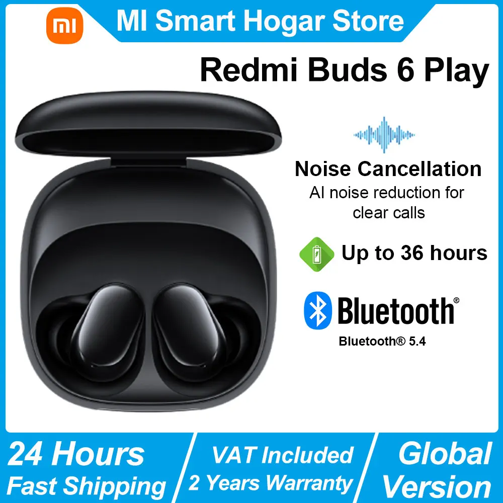 Neue Xiaomi Redmi Buds 6 Play Kabellose Bluetooth-Kopfhörer, KI-Geräuschunterdrückung, BT5.4, Touch-Steuerung, 5 EQ-Modi
