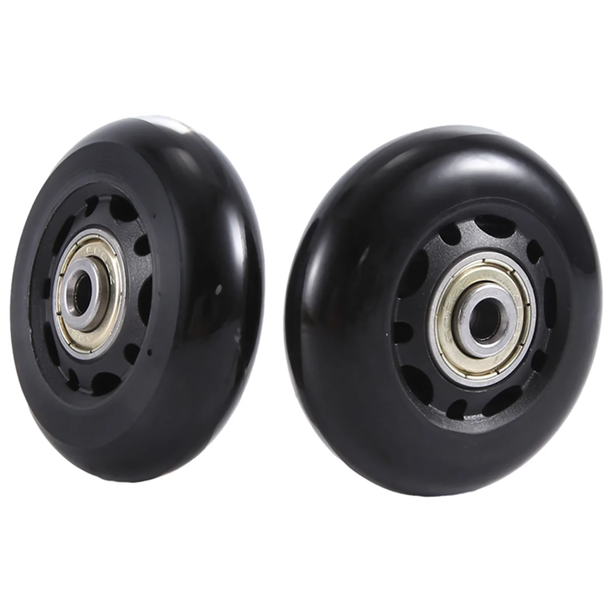 ABQR 60x18mm Set of 2 Luggage Suitcase Replacement Wheels,PU Swivel Caster Wheels Carbon Steel Bearings Repair Kits