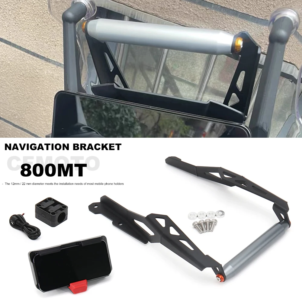 

New 800MT 2023 Motorcycle Accessories Phone Holder Support GPS Navigation Bracket 12/22mm Fit For CFMOTO 800 MT 800mt 800 mt