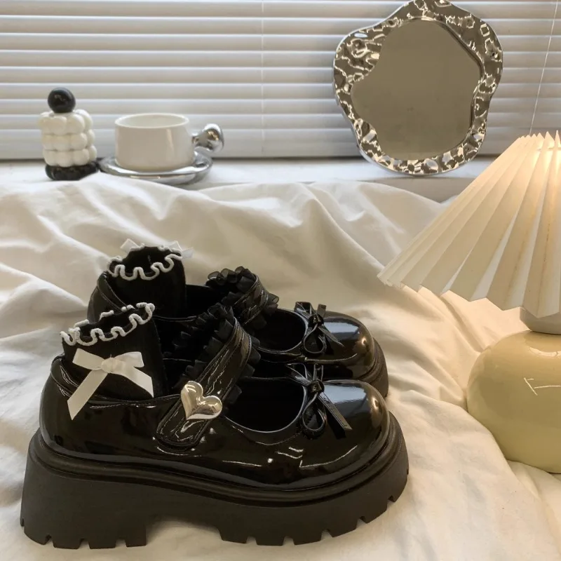 

Готическая женская обувь в стиле Лолиты на платформе Мэри Джейн на массивной кавайной платформе, удобная элегантная женская школьная обувь на среднем каблуке, повседневная распродажа