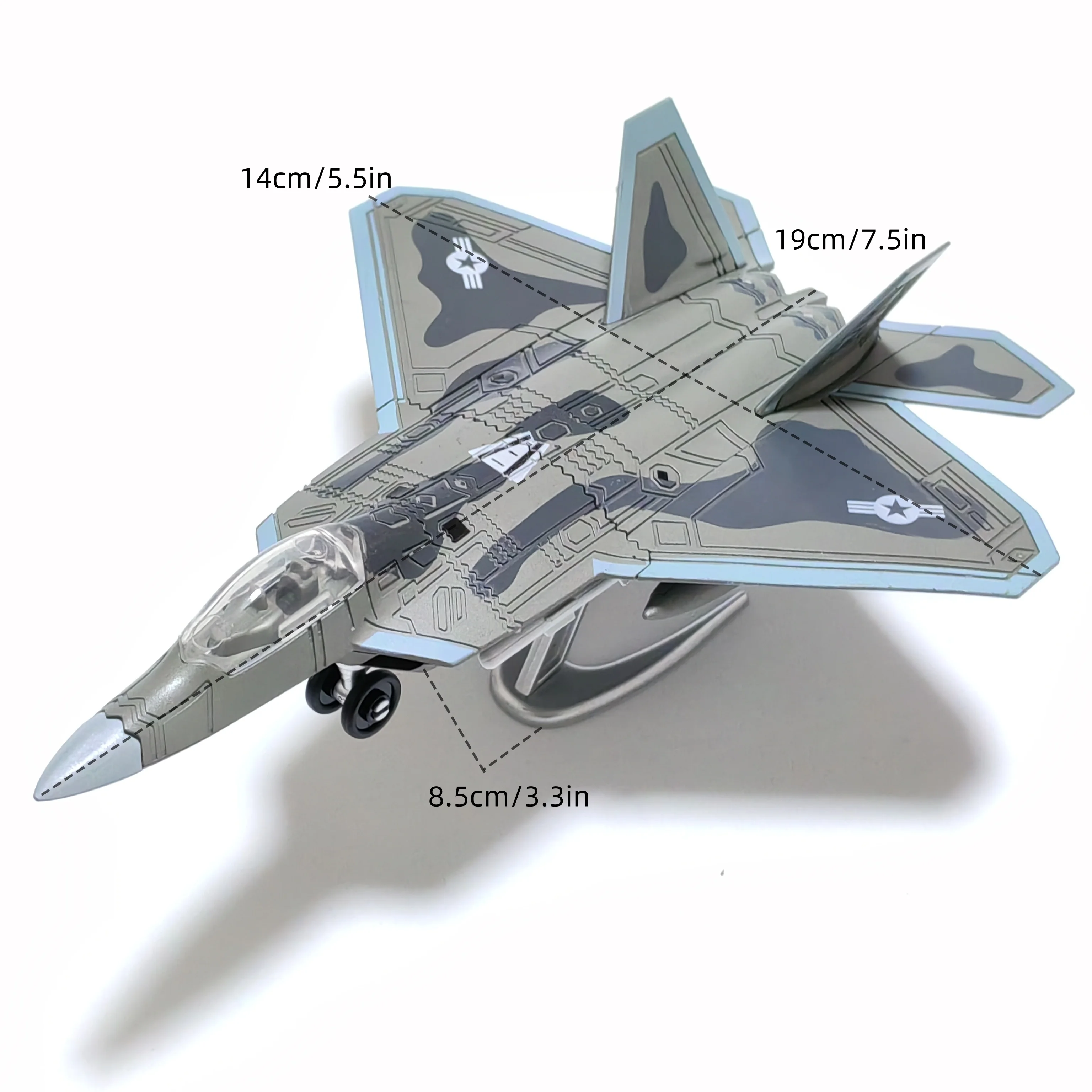 F-22 Fighter，1:100, assembled plastic airplane model (including display rack), home display and collection, creative gifts