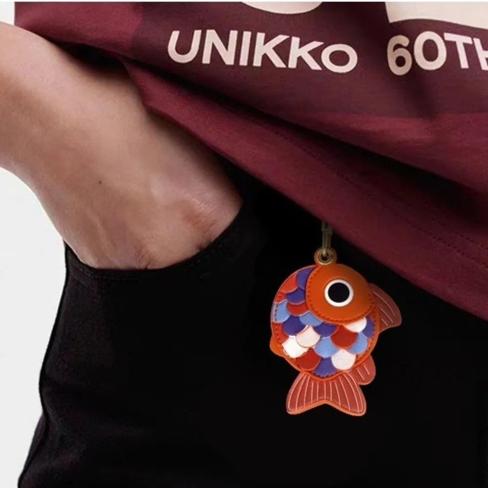 3D Fish-Scale Access Card Cover Little Fish Goldfish Keychain Holder Creative Cute Access Card Protective Cover Bag Hanging