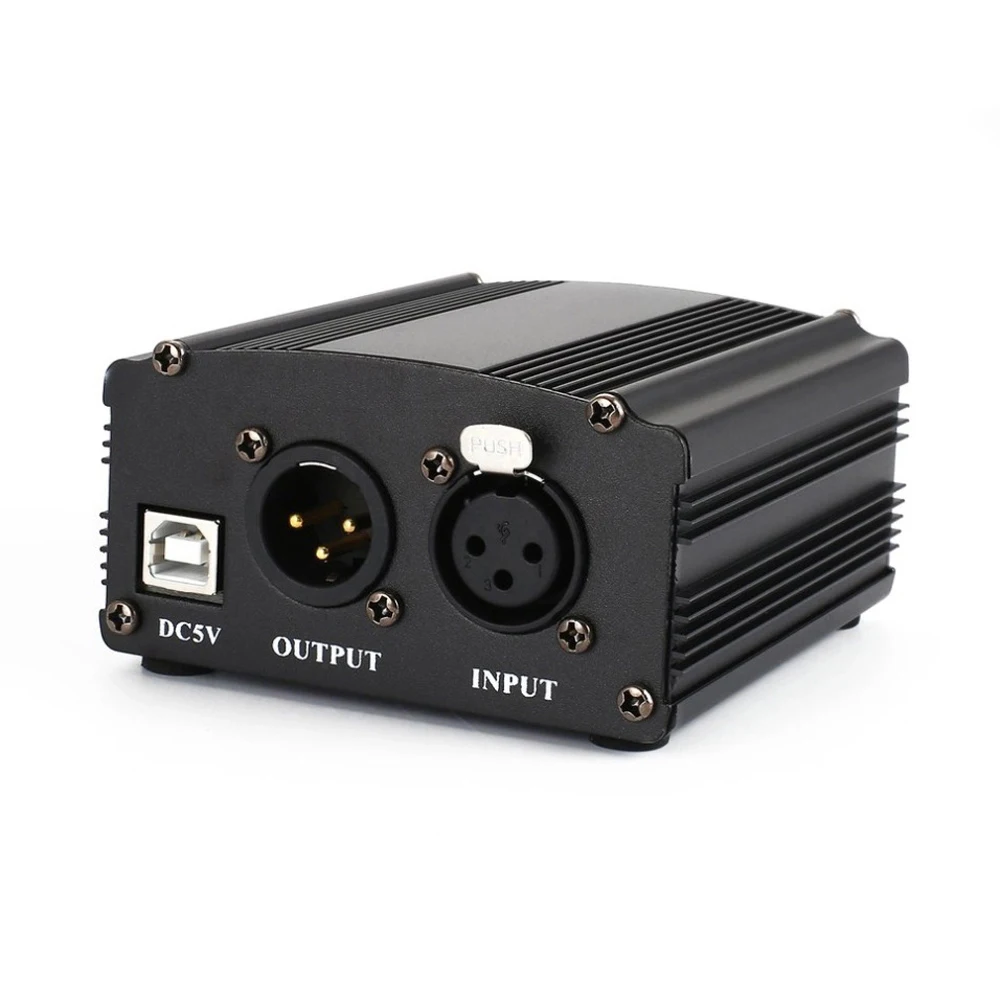 

48V USB Phantom Power Supply Mini Microphone Condenser Recording Equipment Cardioid Handheld Mic XLR Connector Wireless Metal