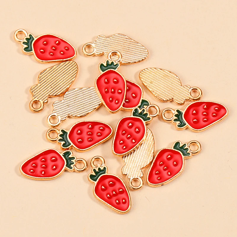 10Pcs Enamel Orange Charms for DIY Jewelry Making