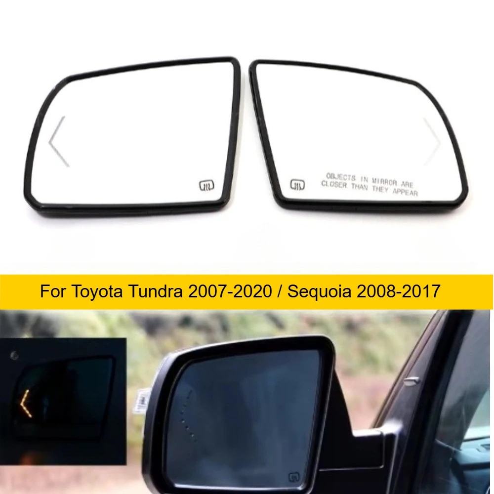 

For Toyota Tantu 2007-2020 / Sequoia 2008-2017 glass mirror rearview mirror lens with heated reflector and turn signal