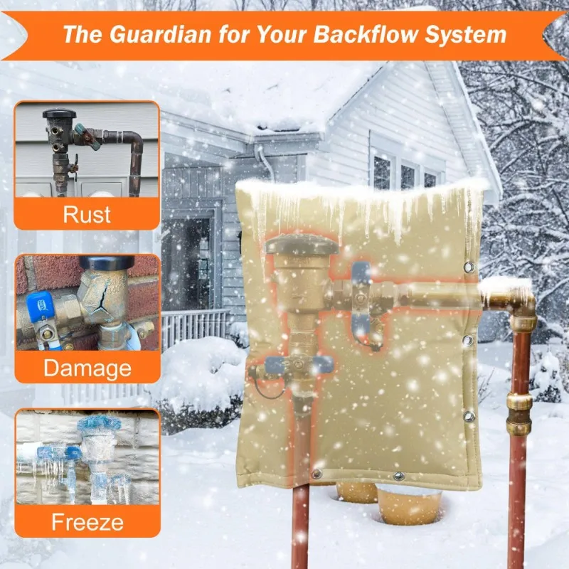 Fresh Insulation Cover For Backflow Preventer, Waterproof Sprinkler Valve Pump Cover For Winter 17" W X 21" H
