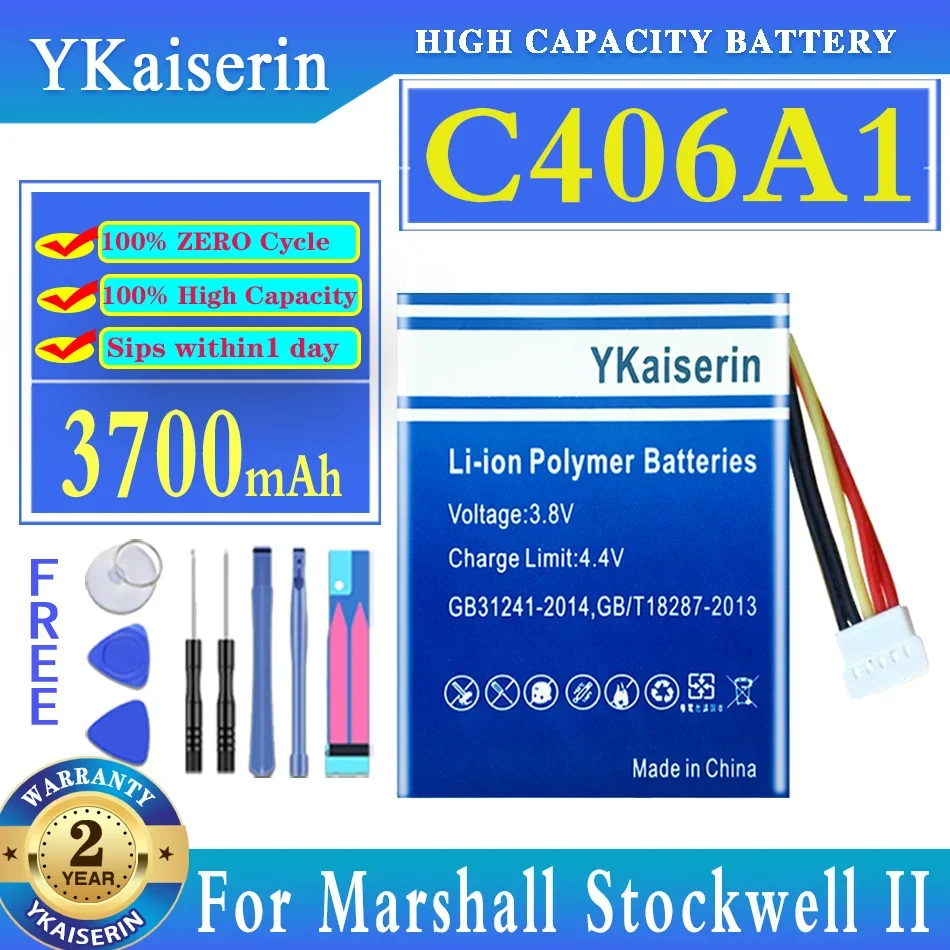 

YKaiserin Battery C406A1 3INR19/66 3700mAh For Marshall Stockwell 2 II 2nd stockwell2 Bluetooth Wireless Speaker