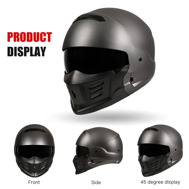Scorpion-Casque intégral ABS pour hommes et femmes, casques de moto, lentille intégrée, quatre saisons, adulte, approuvé par le DOT, cyclomoteur