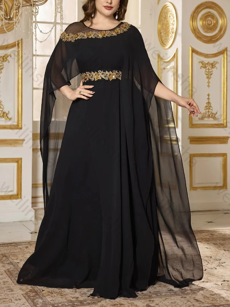 Maßgeschneiderte sexy Kleider mit O-Ausschnitt und langen Ärmeln, bestickte Kleider, elegantes Promi-Kleid, exquisite hochwertige Abschlussball-Party-Kleider