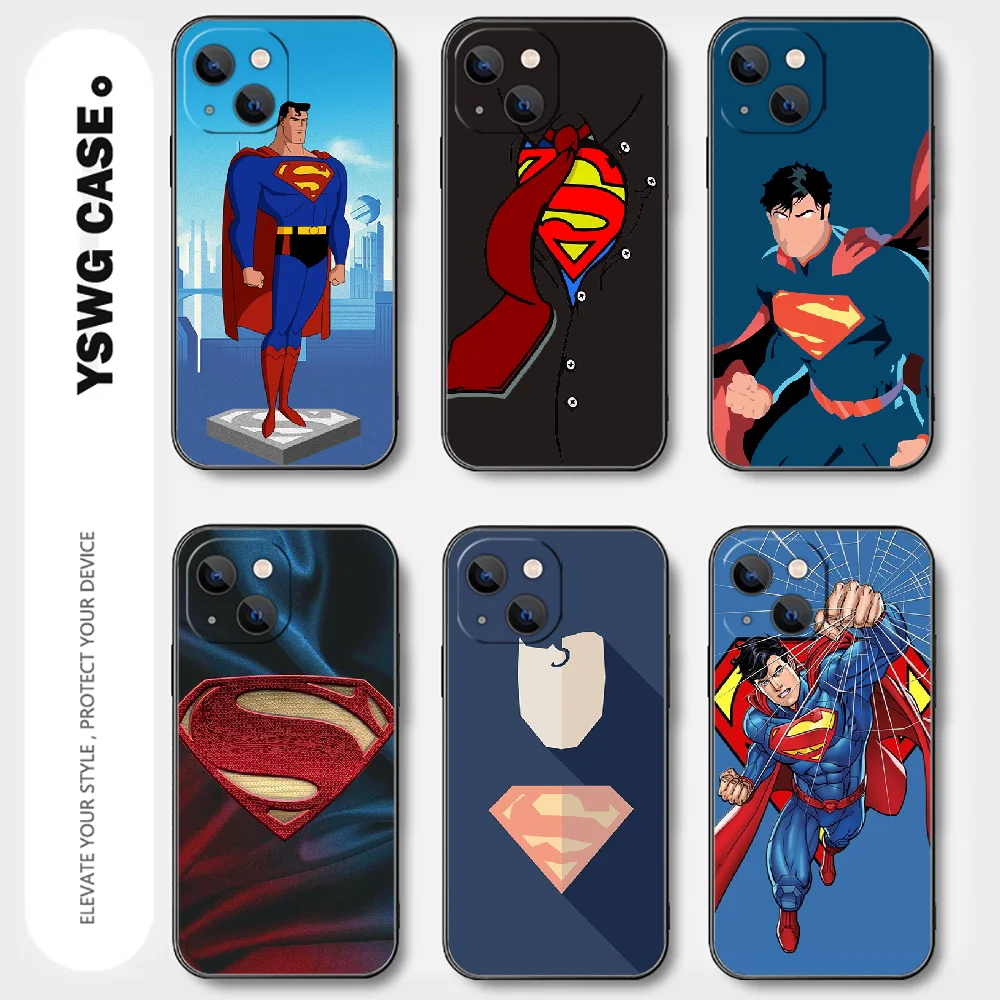 Kent Superman Phone Case For iPhone 15 14 13 12 11 8 Pro Max X XR XS Plus Mini Cover Black Black