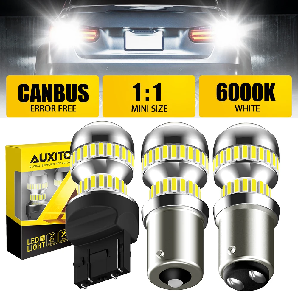 2Pcs White 1156 BA15S P21W 1157 BAY15D P21/5W 7443 W21/5W T20 Daytime Driving Reversing Lights 6000K 12V Super Spotlight Canbus