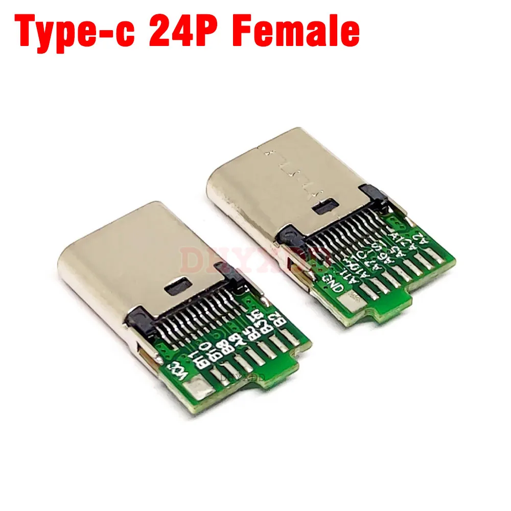 1 szt. TYPE-C żeńska podstawa z tablicą danych wysoki prąd złącze USB C 24P DIY Flash wtyczka ładowania szybki Port ładowania długość 9.3mm — zdjęcie 4