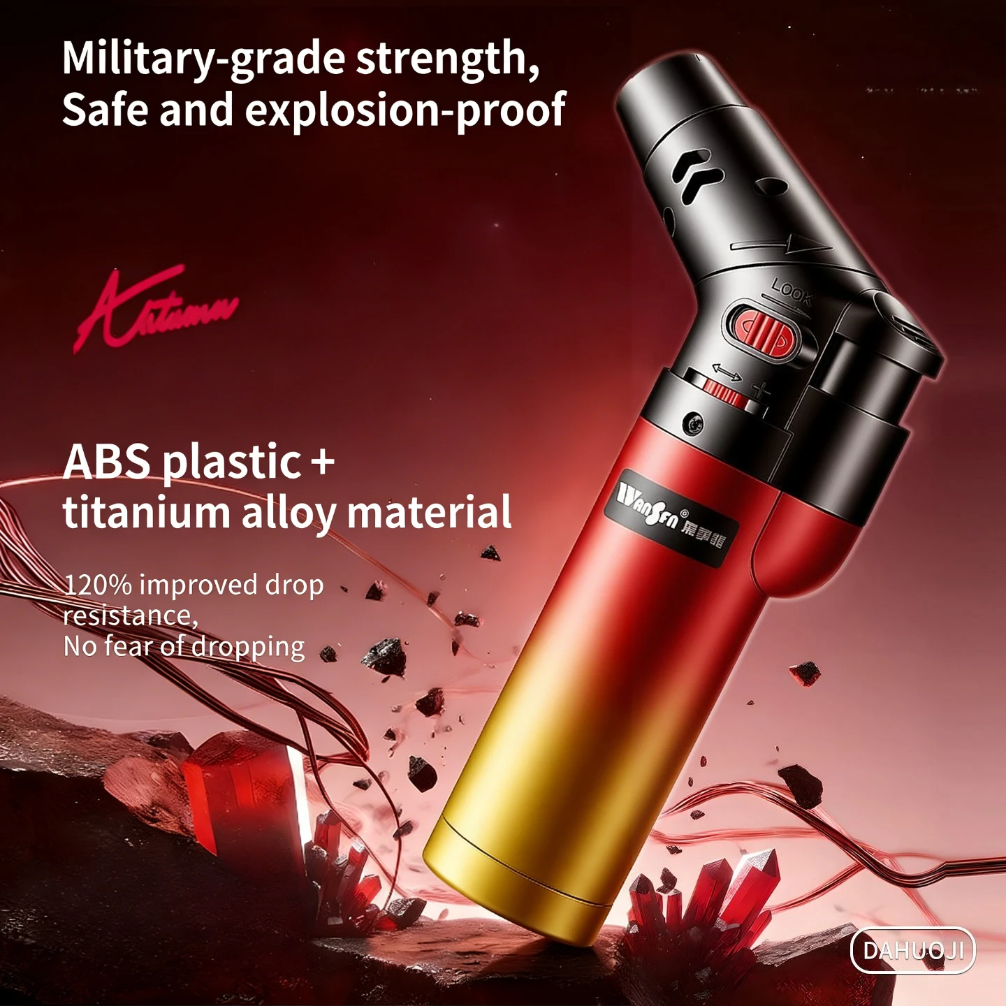 360° Invertible Windproof Jet Torch Lighter, Refillable Butane Blow Torch Lighter 1800℃ High Temperature Welding Torch for BBQ