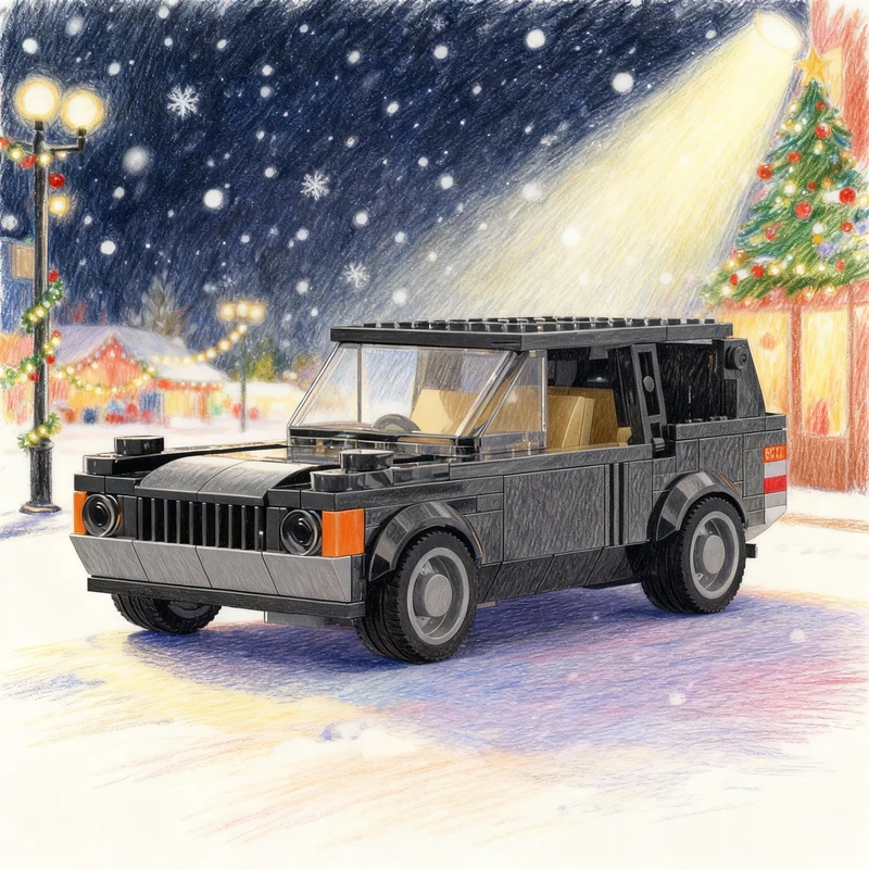 340pcs MOC City Champions Land Rover Range Black Model Building Blocks Toys Construction Christmas Gifts DIY Assemble Birthday