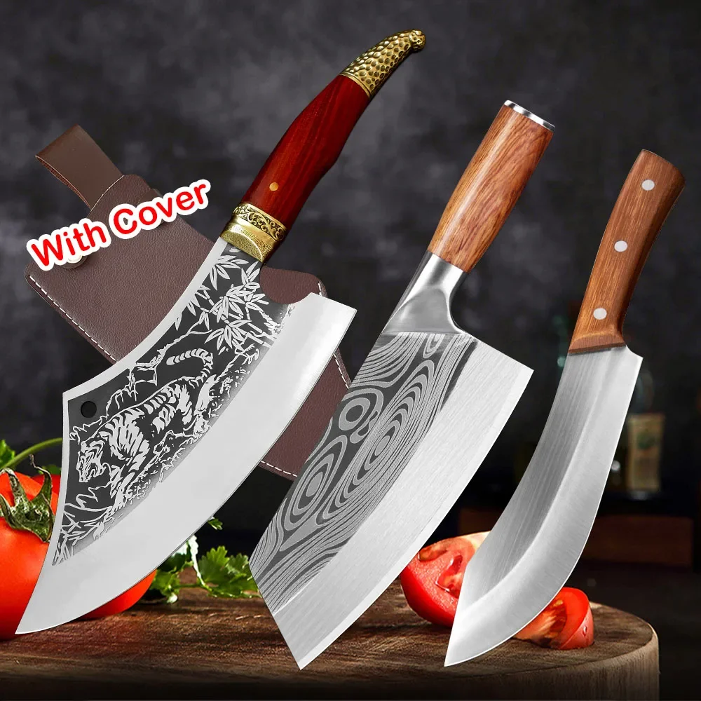 Sharp Kitchen Knives Handmade Butcher Knife Chef Knife Cleaver Cooking Tools Stainless Steel Chinese Knives