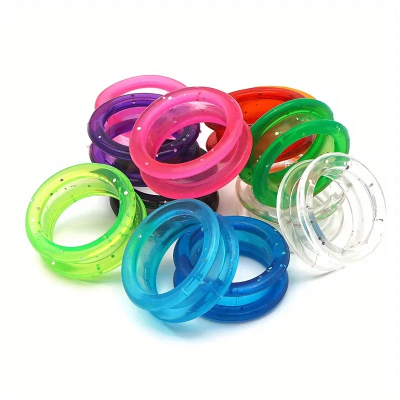 8 pares de tesouras de anel de dedo para cabeleireiro, tesoura para animais de estimação, anel de silicone multicolorido, vários modelos, acessórios de tesoura