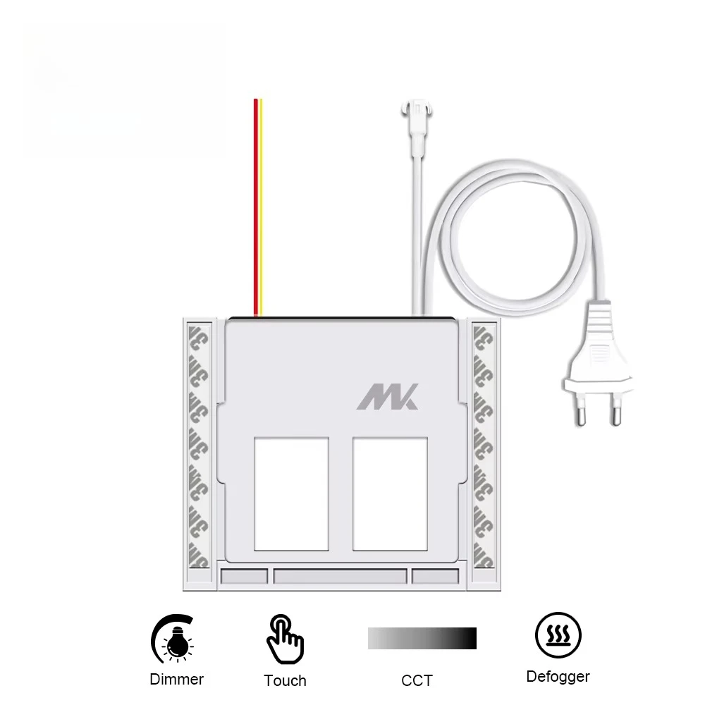 10pcs 110V 220V 2A 24W One Color/CCT Dimmer Touch Sensor Switch Two Button Control LED Smart Defogger Mirror