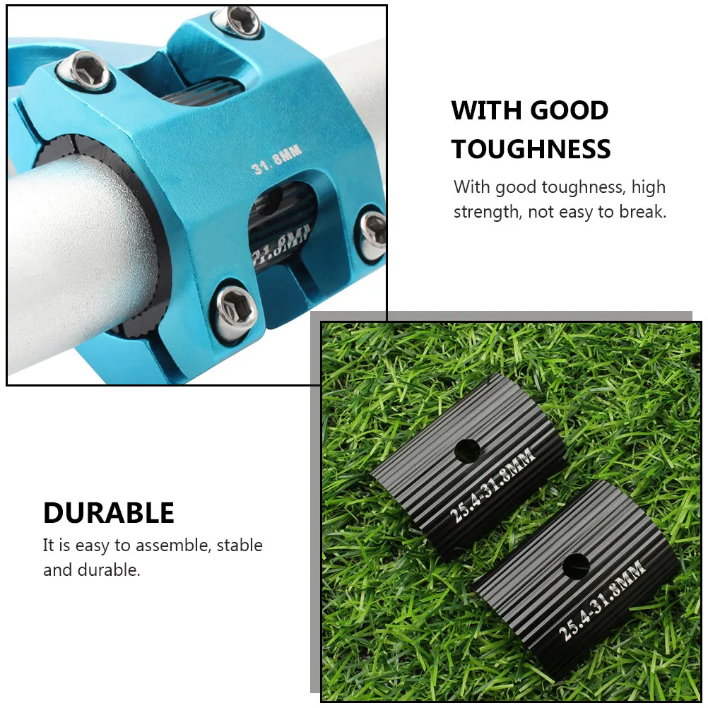 2Pcs Bike Handlebar Shim Aluminum Alloy Stem Reducer Handlebar Adapter Conversion Sheet for Stable Easy Assembly